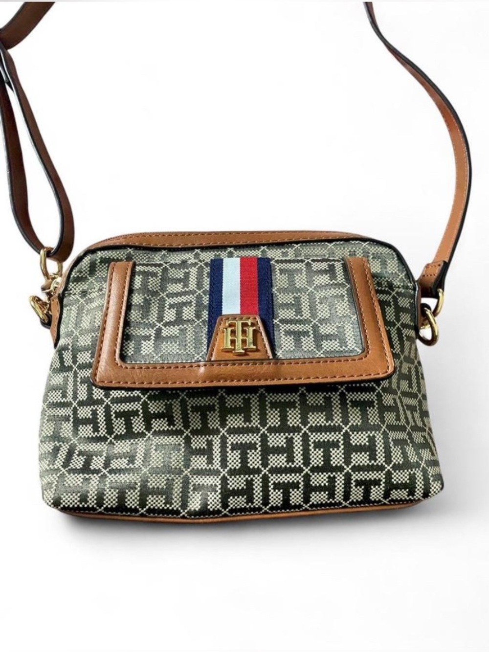 ✨ Tommy Hilfiger Signature Monogram Crossbody Bag - Classic TH Camera Bag